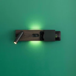 LED Επιτοίχιο Φωτιστικό Με Ασύρματη Φόρτιση Smartphone Ξύλο Κερασιάς LED 6W / 3W MAGOS - FARO