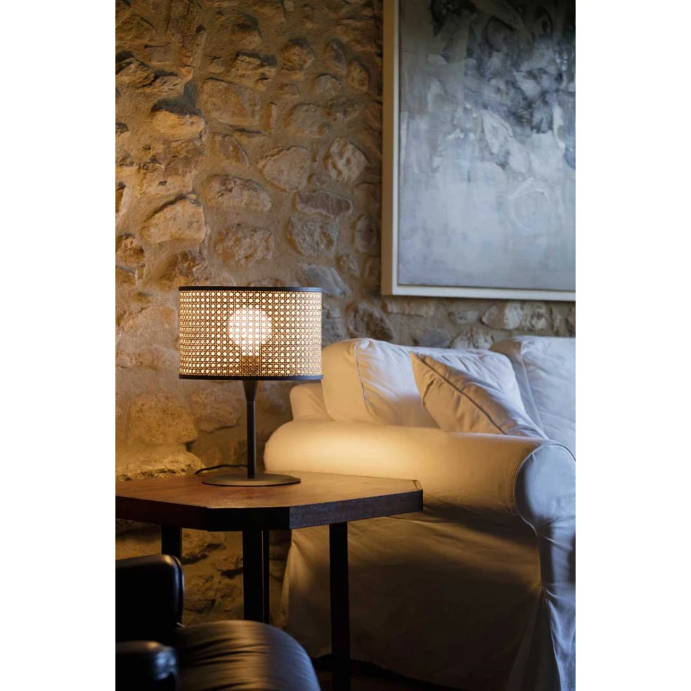 Πορτατίφ Μαύρο Με Ρατάν D320 1xE27 MAMBO FARO