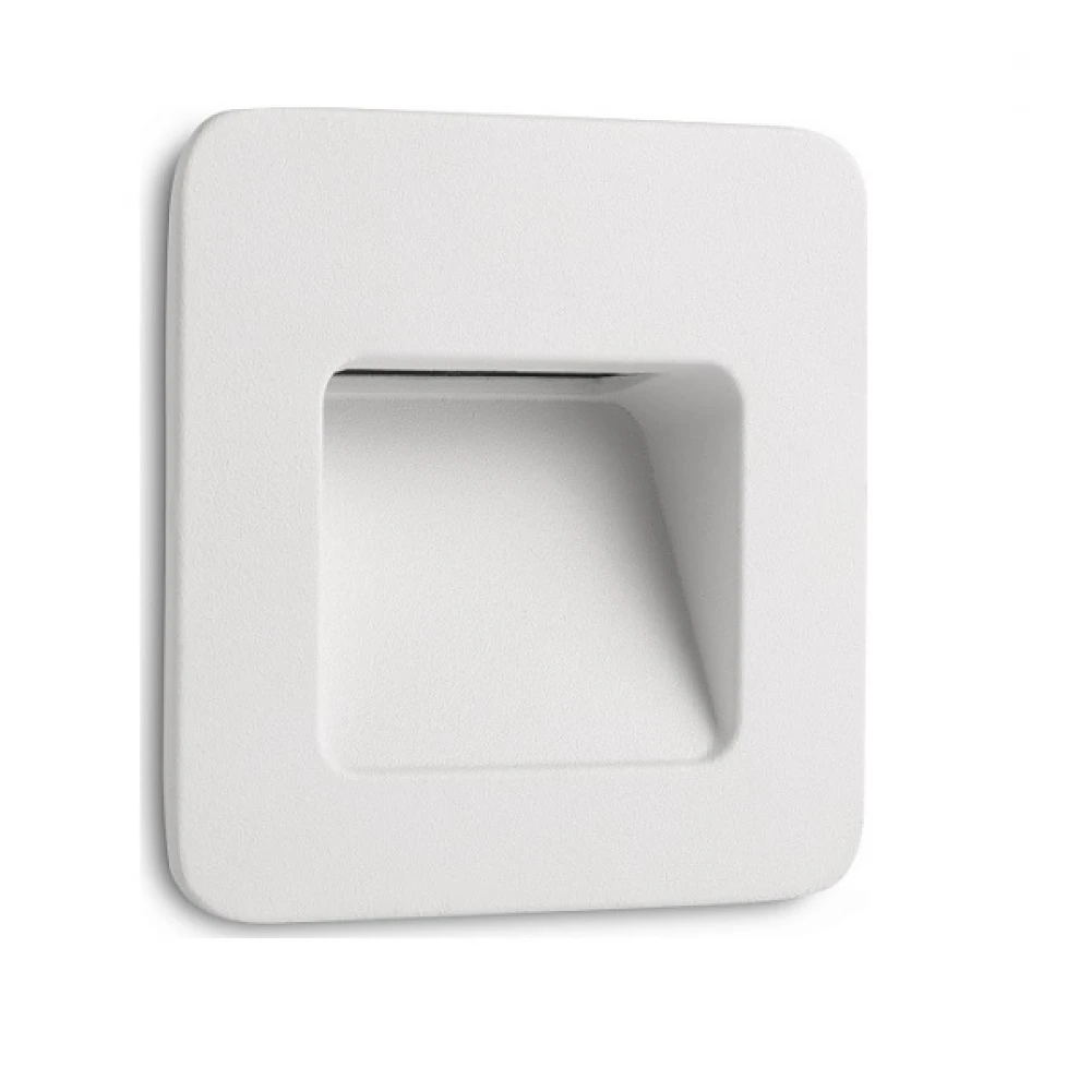 LED Εξωτερικό Χωνευτό Φωτιστικό Τοίχου 3W SMD Αλουμινίου Με Διάφανο Διαχύτη Λευκό NASE-1 - FARO