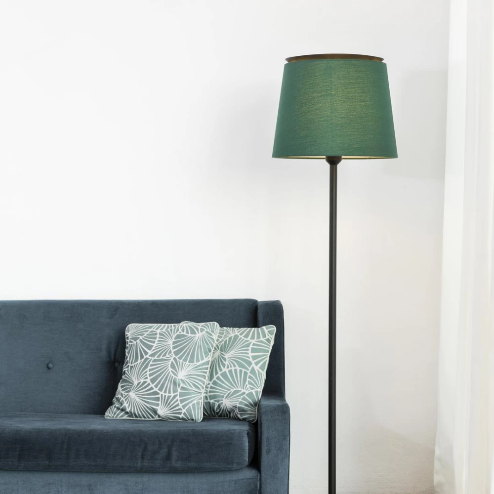 Φωτιστικό Δαπέδου Μεταλλικό Με Πράσινο Υφασμάτινο Καπέλο 1xE27 SAVOY - FARO
