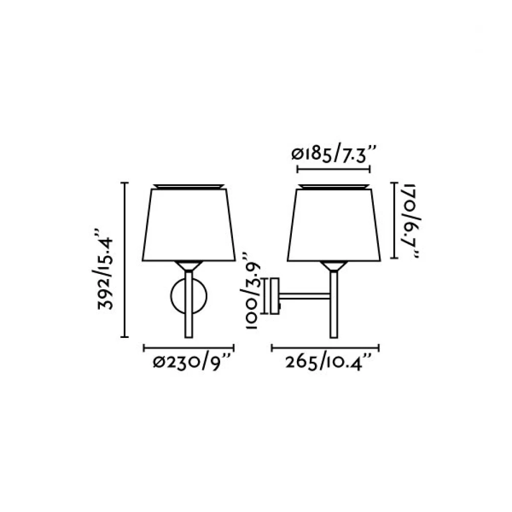 Επιτοίχιο Φωτιστικό Μεταλλικό Με Μαύρο Υφασμάτινο Καπέλο 1xE27 SAVOY - FARO