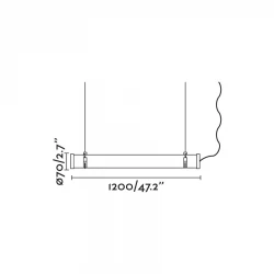 LED Φωτιστικό Οροφής Χρώμιο 120cm 36W IP66 SCUBA 1200 - FARO