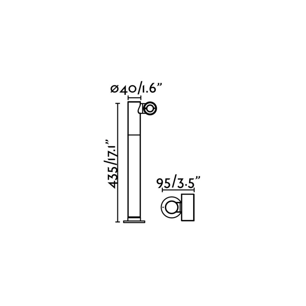 LED Κολωνάκι Αλουμινίου Σε Γκρι Σκούρο 43,5cm 6W IP65 SPY-2 - FARO