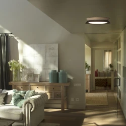 LED Πλαφονιέρα Από Ξύλο Μαύρη 24W TENDER FARO