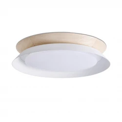 LED Πλαφονιέρα Από Ξύλο Λευκή 24W TENDER FARO