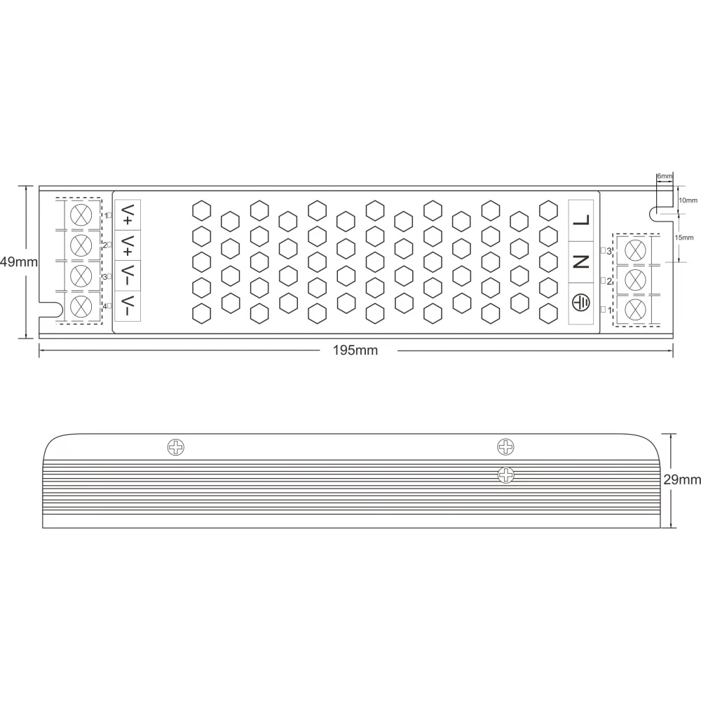 Μεταλλικό Τροφοδοτικό Dimmable 12V 150W IP20 TRIAC/1-10V MPC - Fose