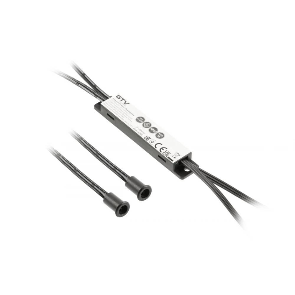 MIKRO Touchless Switch Contact Switch 36-60W DC12-24V Μαύρο 2 αισθητήρες - Ιδανικό για ντουλάπες