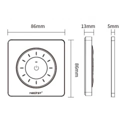 Τηλεχειριστήριο τοίχου MONO/CCT CR2032 K3P με περιστροφική ρόδα Λευκό - MiBoxer