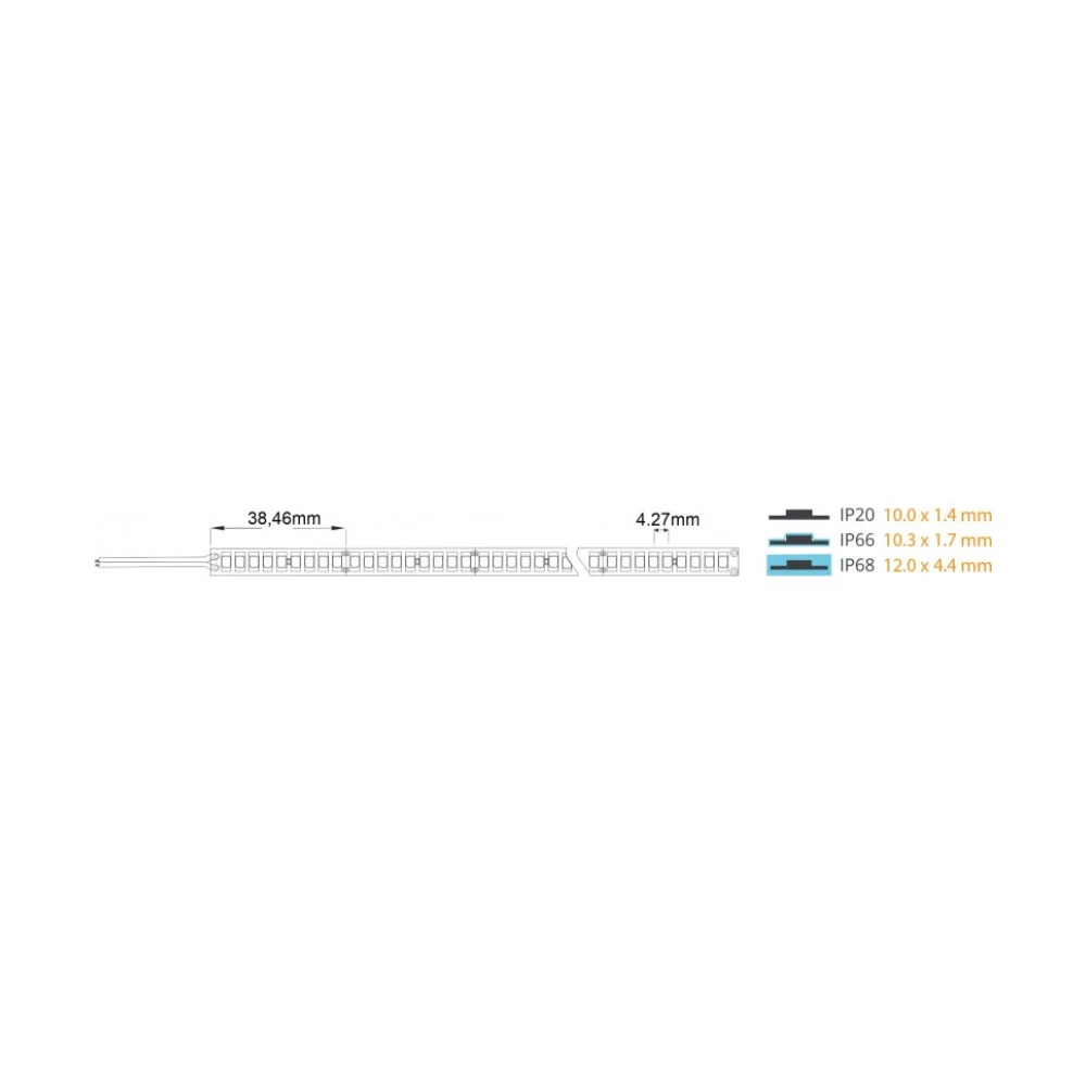 Ταινία LED 12W 24V 2400lm/M 4000K IP20 1 Μέτρο - Fose