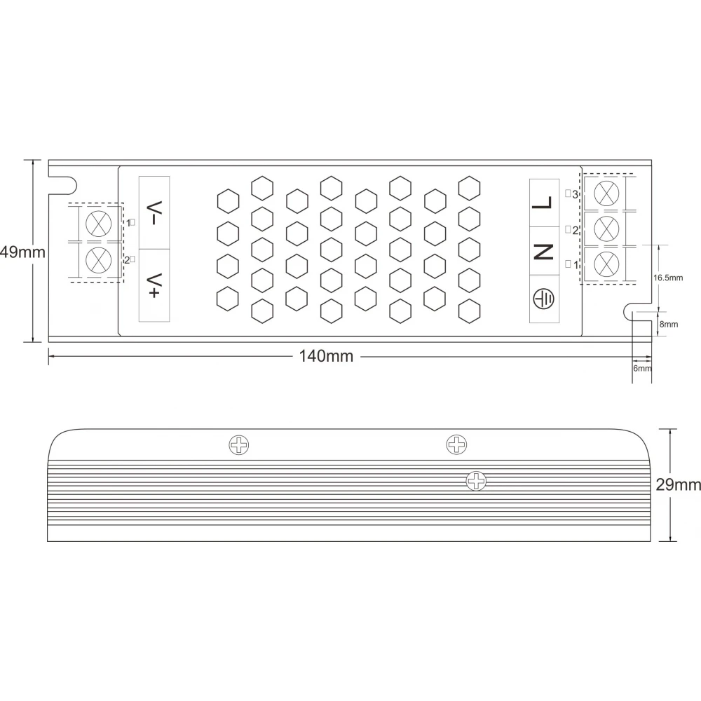 Μεταλλικό Τροφοδοτικό Dimmable 12V 100W IP20 TRIAC/1-10V MPC - Fose