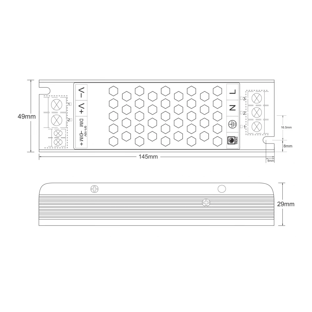 Σταθερή τάση Τροφοδοτικό 24V 100W Δυνατότητα ρύθμισης TRIAC, 0/1-10V - Fose