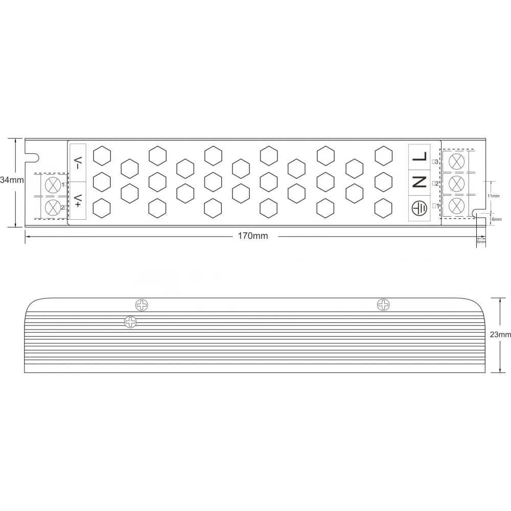 Μεταλλικό Τροφοδοτικό Dimmable 12V 60W IP20 TRIAC/1-10V MPC - Fose
