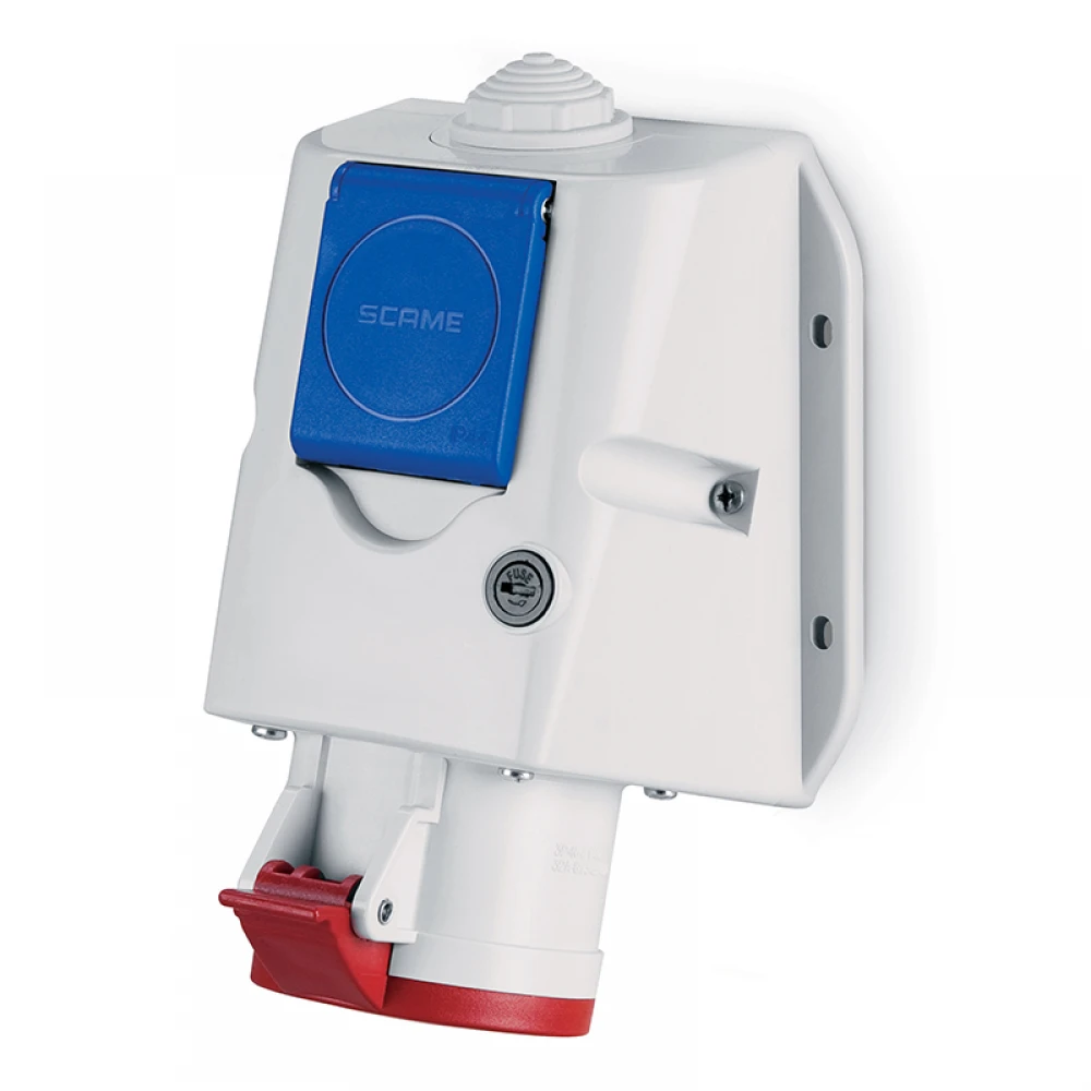 Πρίζα θηλυκή επίτοιχη ΜΕ ΣΟΥΚΟ OPTIMA - COMBI Series IP44/IP54 32A 6h 3P+E - SCAME