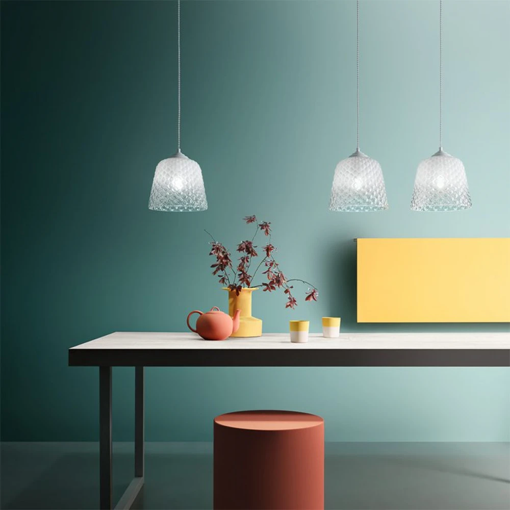 Κρεμαστό Φωτιστικό Πολύφωτο Από Γυαλί Σε Διάφορες Αποχρώσεις - Σε Τρίφωτη Ροζέτα 3xE27 ALICE  - GEA LUCE