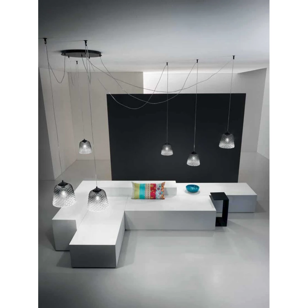 Κρεμαστό Φωτιστικό Πολύφωτο Από Γυαλί Σε Διάφορες Αποχρώσεις - Σε Τρίφωτη Ροζέτα 3xE27 ALICE  - GEA LUCE