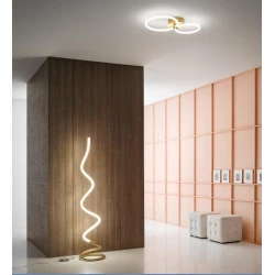 LED Φωτιστικό Δαπέδου Αλουμινίου Χρυσό 30W Dimmable BERTA - GEA LUCE