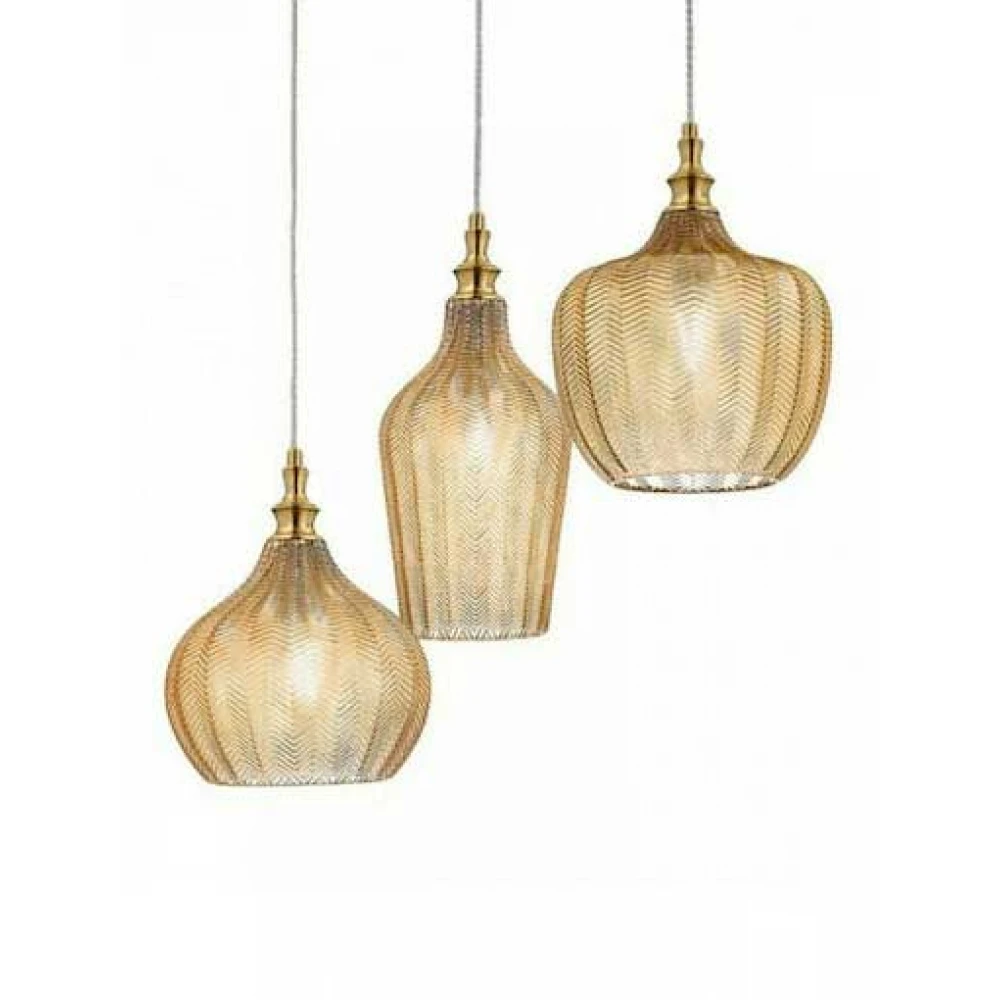 Κρεμαστό Φωτιστικό Τρίφωτο από Γυαλί Και Μέταλλο - Μελί 3xE27 CLEOFE S3 - GEA LUCE