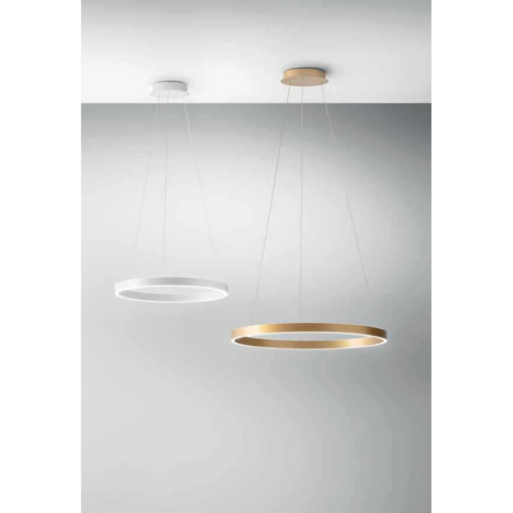 LED Κρεμαστό Φωτιστικό Αλουμινίου Κυκλικό Χρυσό 80W CRISEIDE - GEA LUCE