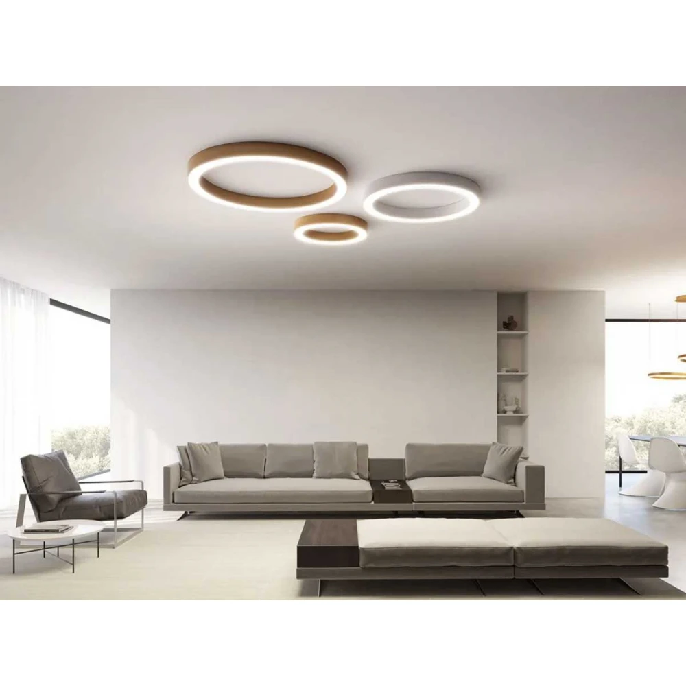 LED Πλαφονιέρα Αλουμινίου Στρογγυλή Λευκή 60cm 50W FLOR - GEA LUCE