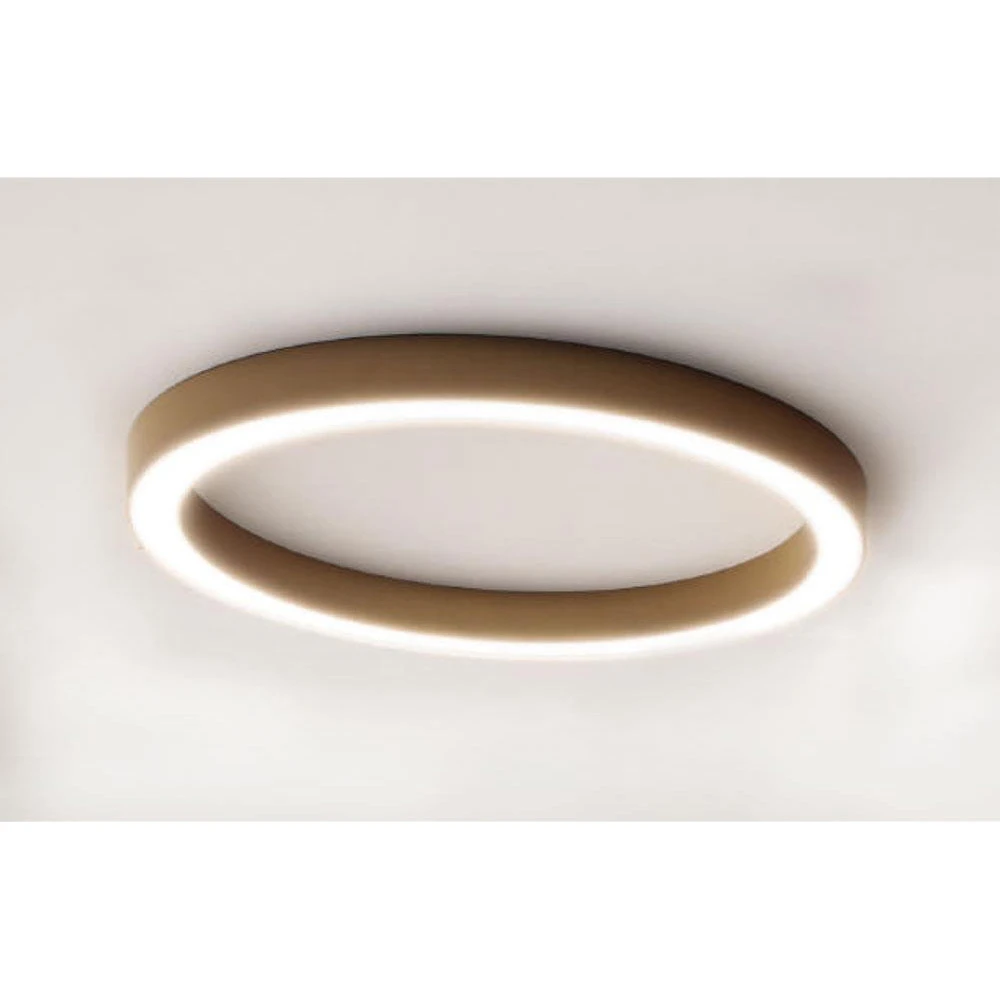 LED Πλαφονιέρα Αλουμινίου Στρογγυλή Χρυσή 80cm 60W FLOR - GEA LUCE