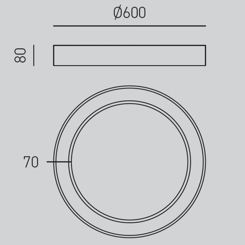 LED Πλαφονιέρα Αλουμινίου Στρογγυλή Λευκή 60cm 50W FLOR - GEA LUCE