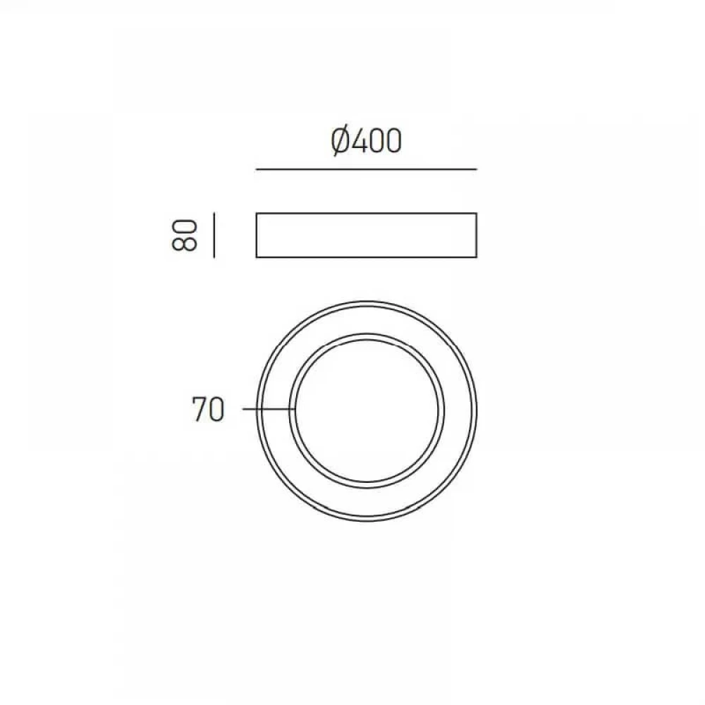 LED Πλαφονιέρα Αλουμινίου Στρογγυλή Μαύρη 40cm 30W FLOR - GEA LUCE