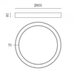 LED Πλαφονιέρα Αλουμινίου Στρογγυλή Μαύρη 80cm 60W FLOR - GEA LUCE