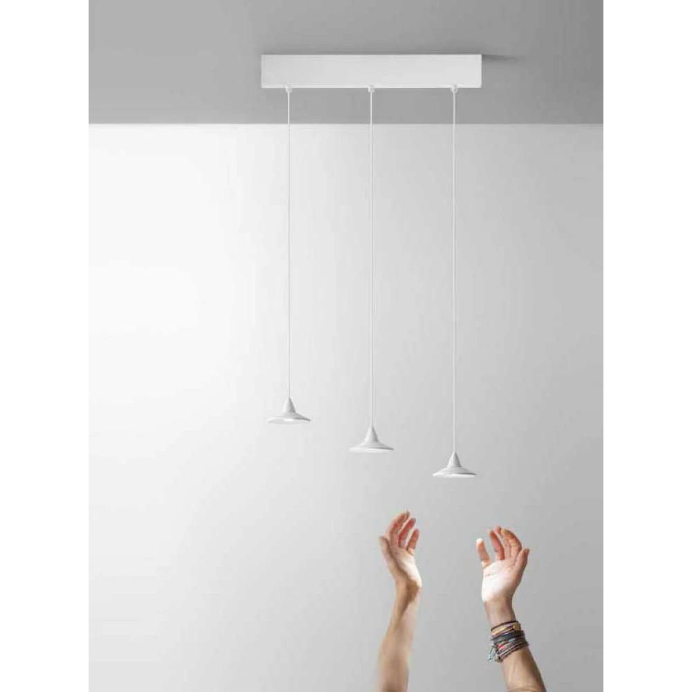 LED Κρεμαστό Φωτιστικό Αλουμινίου Λευκό Ή Μαύρο Τρίφωτο 16,5W HELENA - GEA LUCE