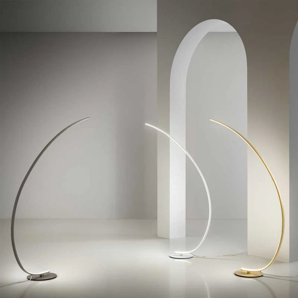 LED Φωτιστικό Δαπέδου Αλουμινίο Σε Λευκό 30W Dimmable IOLE - GEA LUCE