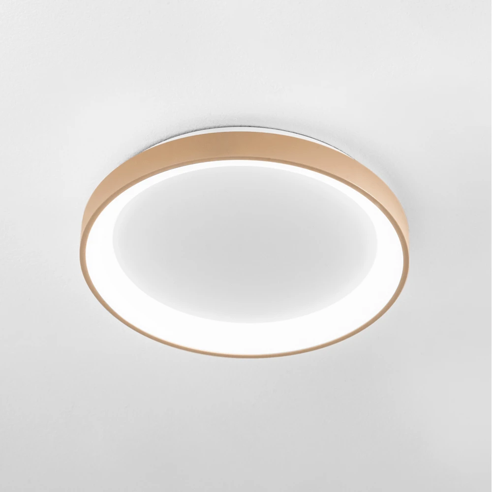 LED Πλαφονιέρα Αλουμινίου Στρογγυλή Μπεζ 58cm 50W KRIZIA P/G - GEA LUCE