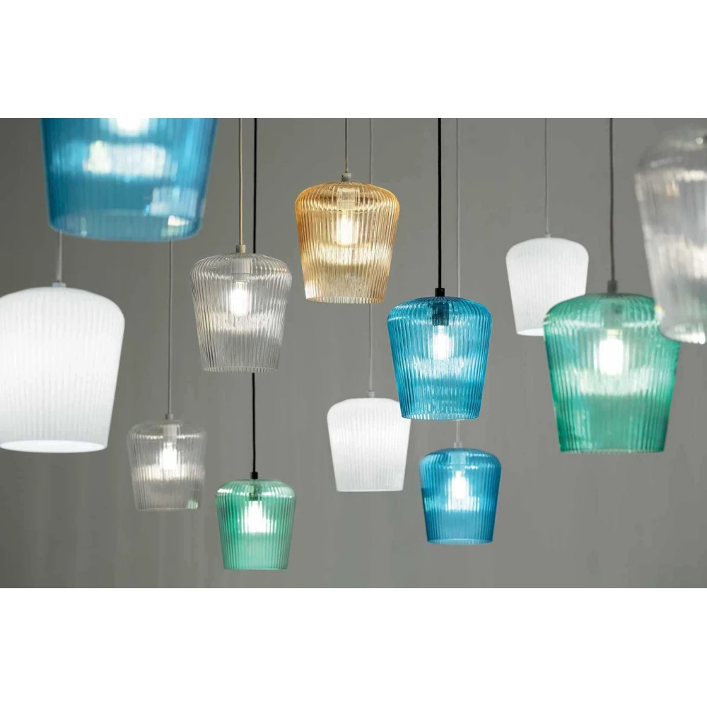 Κρεμαστό Φωτιστικό Πολύφωτο Από Γυαλί Σε Διάφορες Αποχρώσεις - Σε Τρίφωτη Ράγα 3xE27 NUMA - GEA LUCE