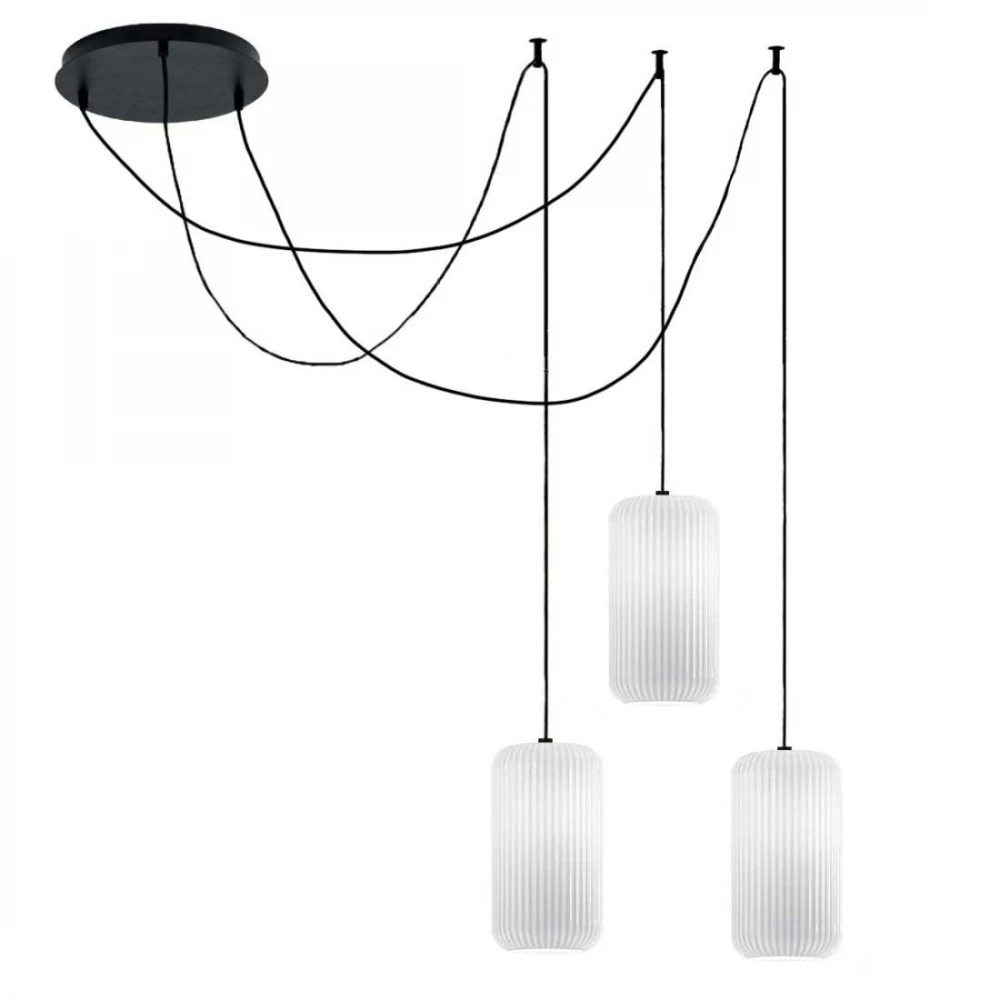 Κρεμαστό Φωτιστικό Πολύφωτο Από Γυαλί Σε Διάφορες Αποχρώσεις Και Μεγέθη - Σε Τρίφωτη Ροζέτα 3xE27 RAIKA - GEA LUCE