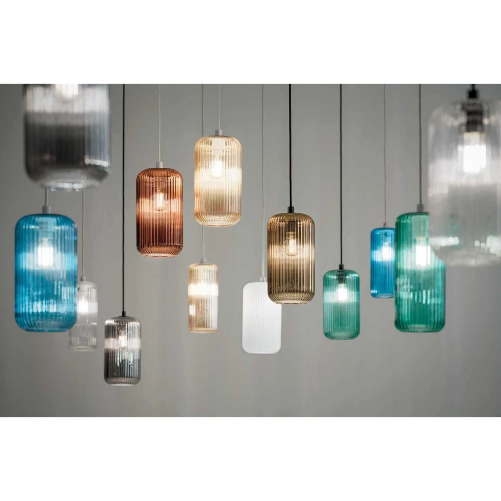 Κρεμαστό Φωτιστικό Πολύφωτο Από Γυαλί Σε Διάφορες Αποχρώσεις Και Μεγέθη - Σε Τρίφωτη Ροζέτα 3xE27 RAIKA - GEA LUCE