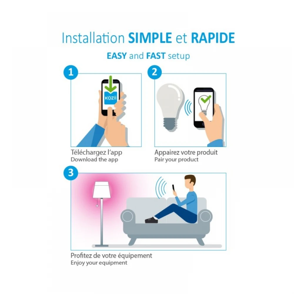 Λαμπτήρας KOZII SMD E14 SMART BULB 470 ML P45 6W RGB + CCT - Xanlite