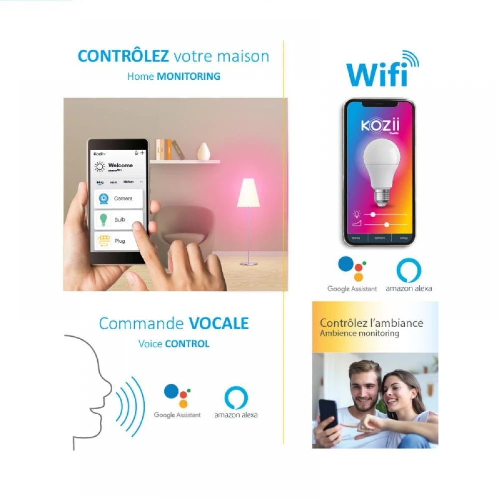 Λαμπτήρας KOZII SMD E14 SMART BULB 470 ML P45 6W RGB + CCT - Xanlite