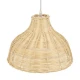 MAYOTTE Vintage Κρεμαστό Φωτιστικό Οροφής Μονόφωτο Μπεζ Ξύλινο Bamboo Φ35 x Y27cm