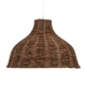 MAYOTTE Vintage Κρεμαστό Φωτιστικό Οροφής Μονόφωτο Καφέ Ξύλινο Bamboo Φ35 x Y27cm