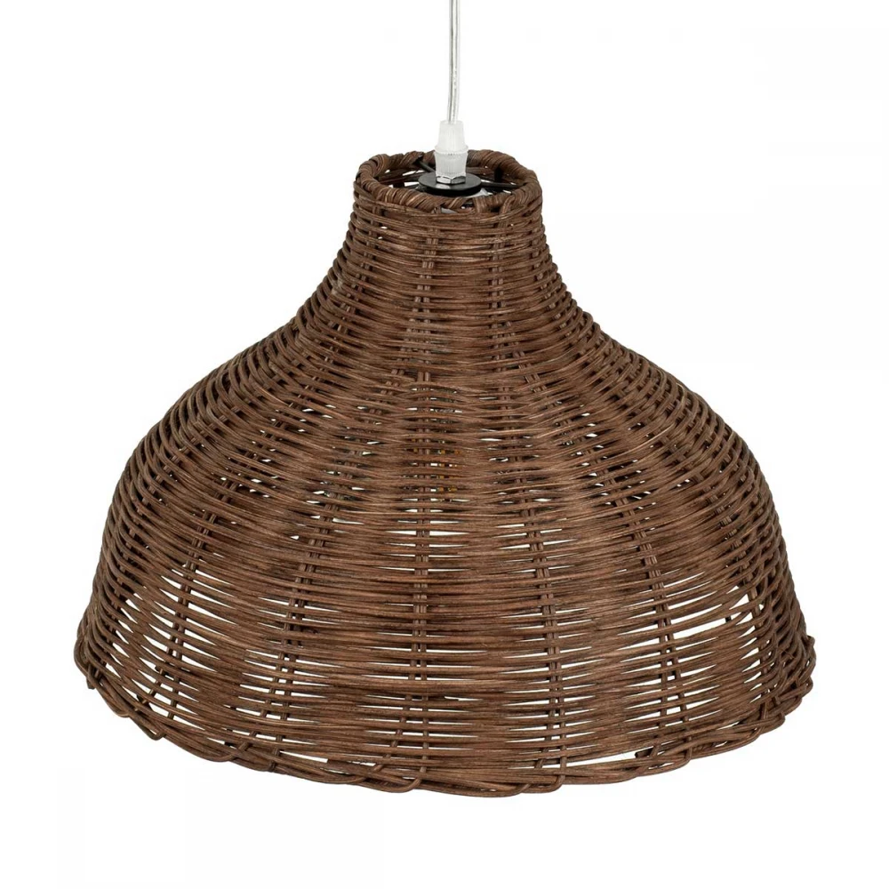 MAYOTTE Vintage Κρεμαστό Φωτιστικό Οροφής Μονόφωτο Καφέ Ξύλινο Bamboo Φ35 x Y27cm