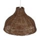 MAYOTTE Vintage Κρεμαστό Φωτιστικό Οροφής Μονόφωτο Καφέ Ξύλινο Bamboo Φ35 x Y27cm
