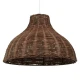 MAYOTTE Vintage Κρεμαστό Φωτιστικό Οροφής Μονόφωτο Καφέ Ξύλινο Bamboo Φ40 x Y28cm