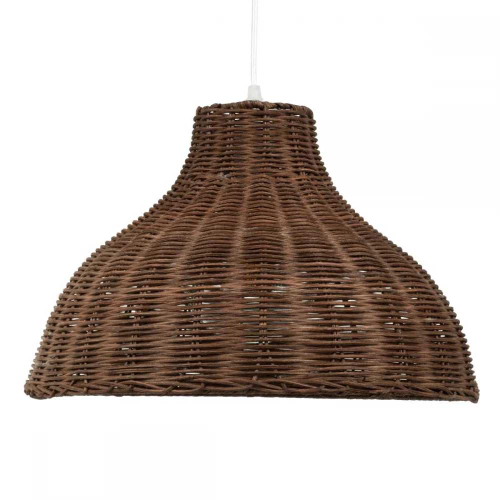 MAYOTTE Vintage Κρεμαστό Φωτιστικό Οροφής Μονόφωτο Καφέ Ξύλινο Bamboo Φ40 x Y28cm