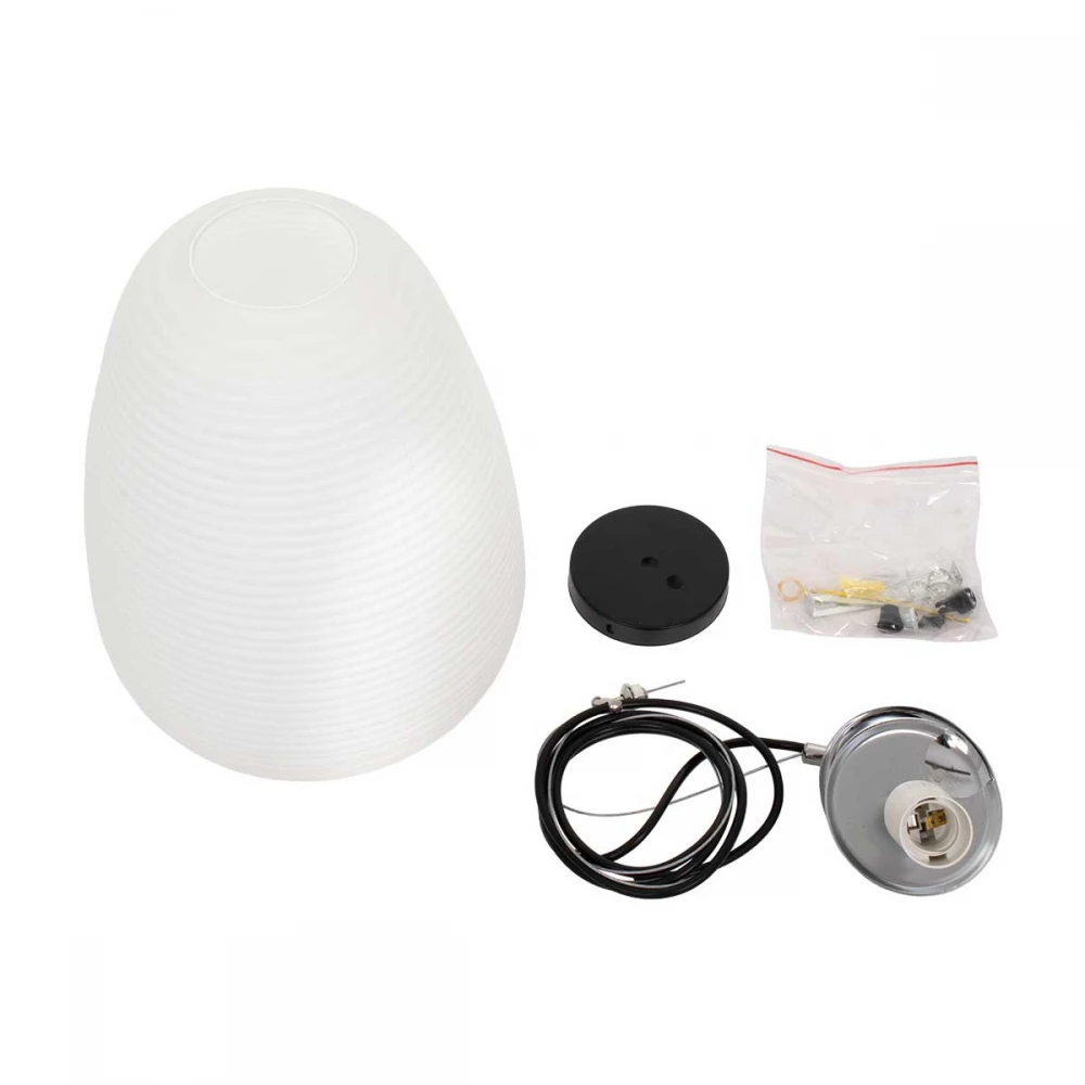 Μοντέρνο Κρεμαστό Φωτιστικό Οροφής Μονόφωτο Λευκό Γυάλινο Φ24 x Υ35cm FREYA