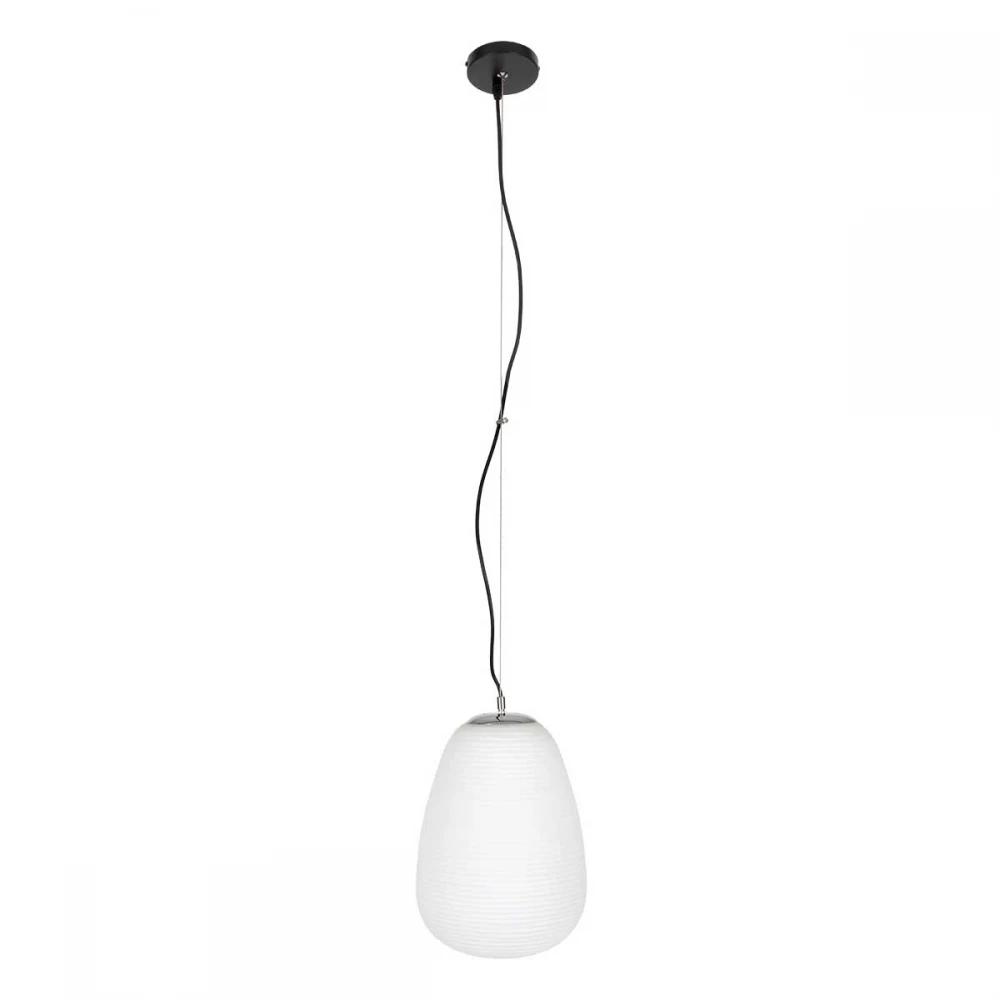 Μοντέρνο Κρεμαστό Φωτιστικό Οροφής Μονόφωτο Λευκό Γυάλινο Φ24 x Υ35cm FREYA