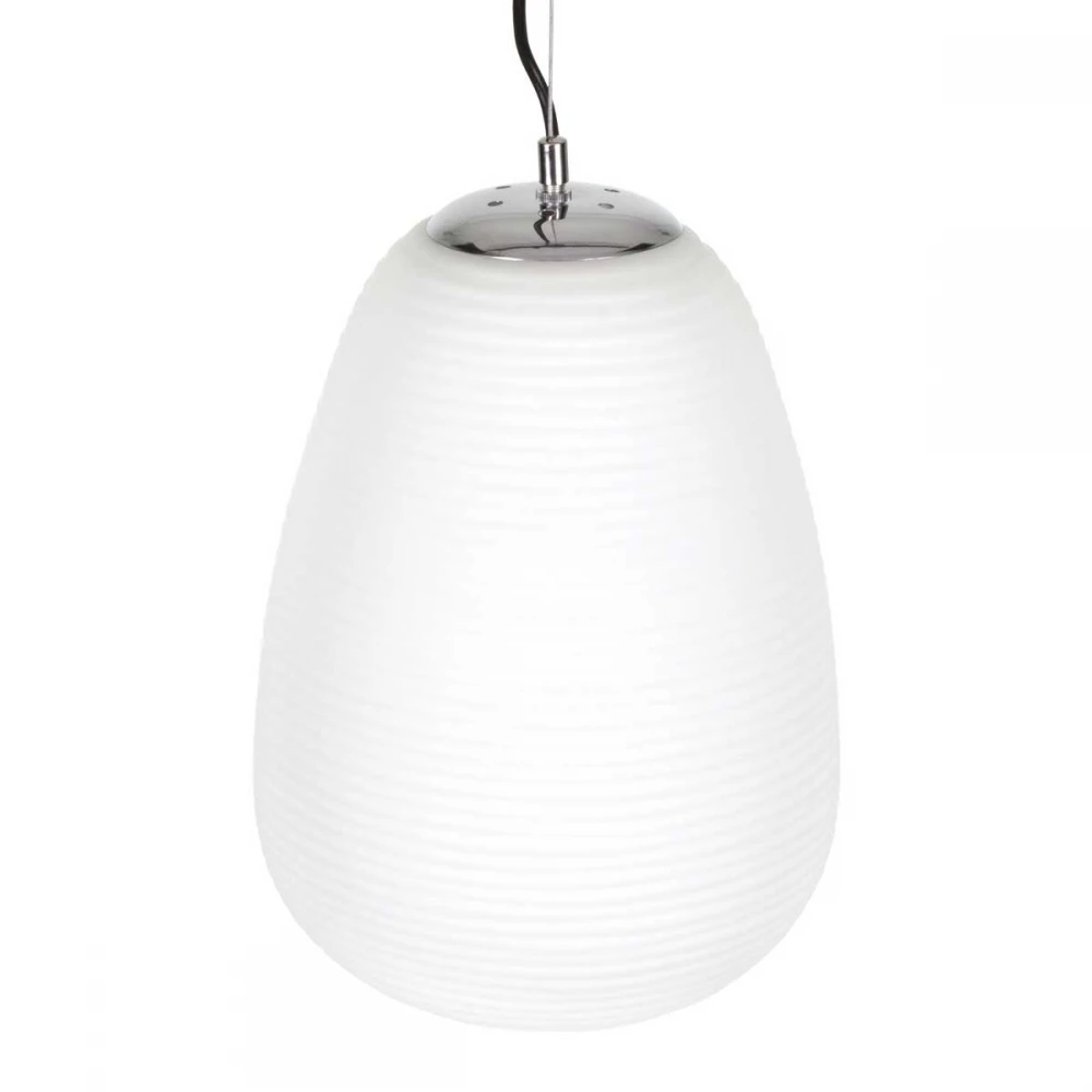 Μοντέρνο Κρεμαστό Φωτιστικό Οροφής Μονόφωτο Λευκό Γυάλινο Φ24 x Υ35cm FREYA