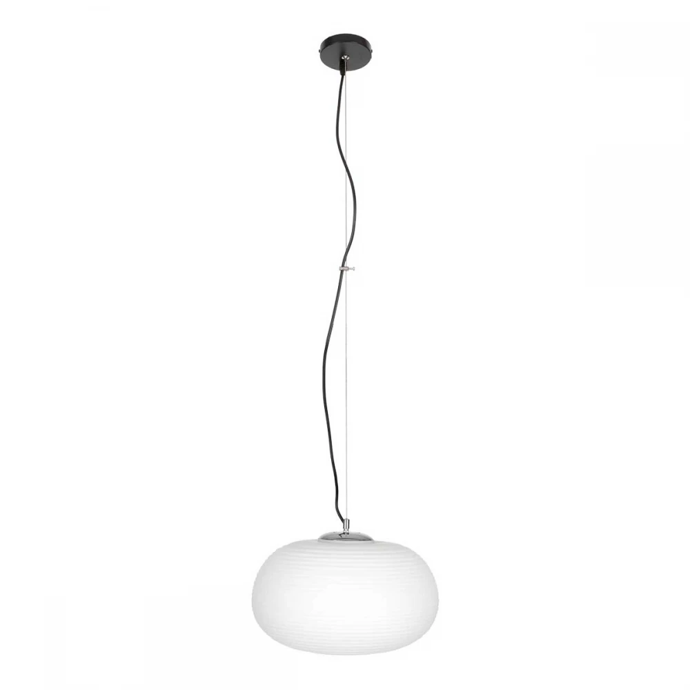 Μοντέρνο Κρεμαστό Φωτιστικό Οροφής Μονόφωτο Λευκό Γυάλινο Φ34 x Υ23cm FREYA