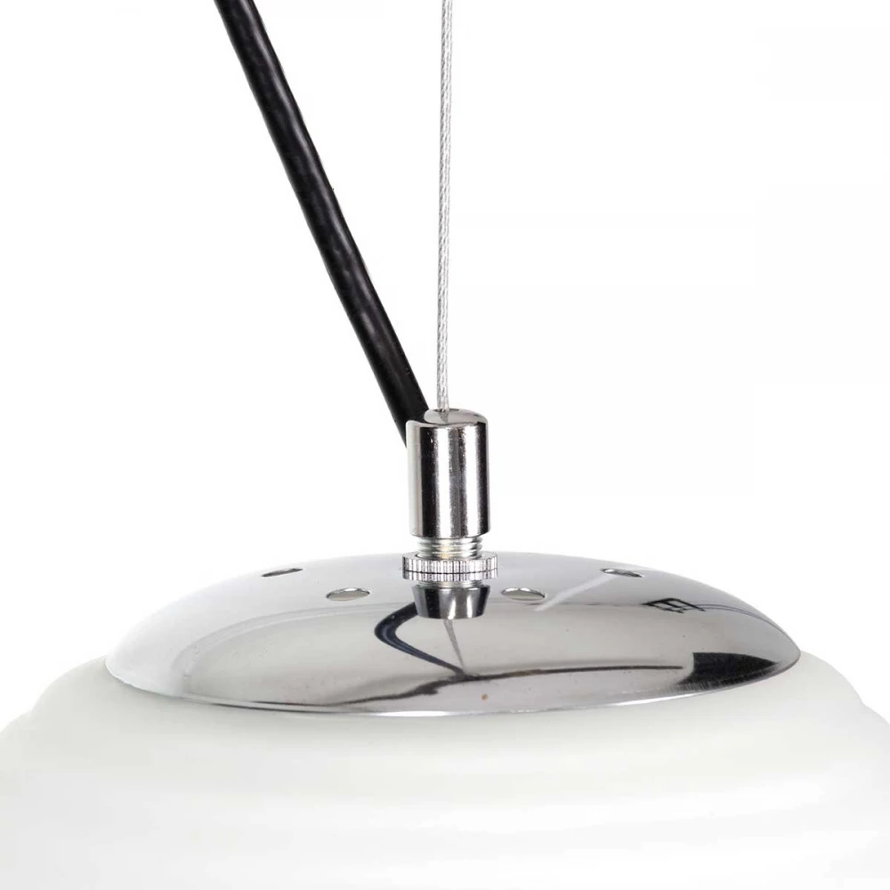 Μοντέρνο Κρεμαστό Φωτιστικό Οροφής Μονόφωτο Λευκό Γυάλινο Φ34 x Υ23cm FREYA