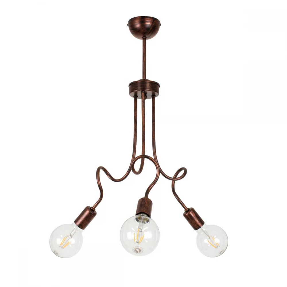 Μοντέρνο Φωτιστικό Οροφής Τρίφωτο Χάλκινο Μεταλλικό Πλέγμα Φ42 x Y60cm ASPECT