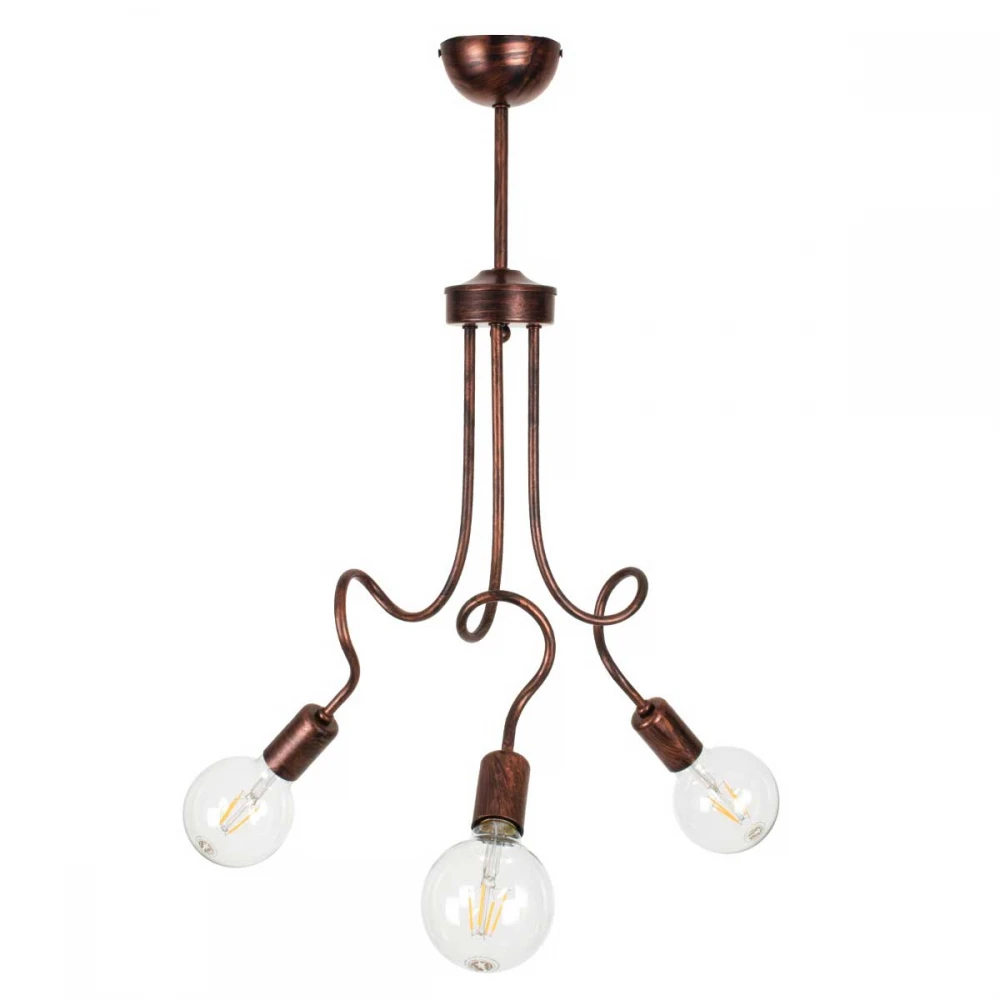 Μοντέρνο Φωτιστικό Οροφής Τρίφωτο Χάλκινο Μεταλλικό Πλέγμα Φ42 x Y60cm ASPECT