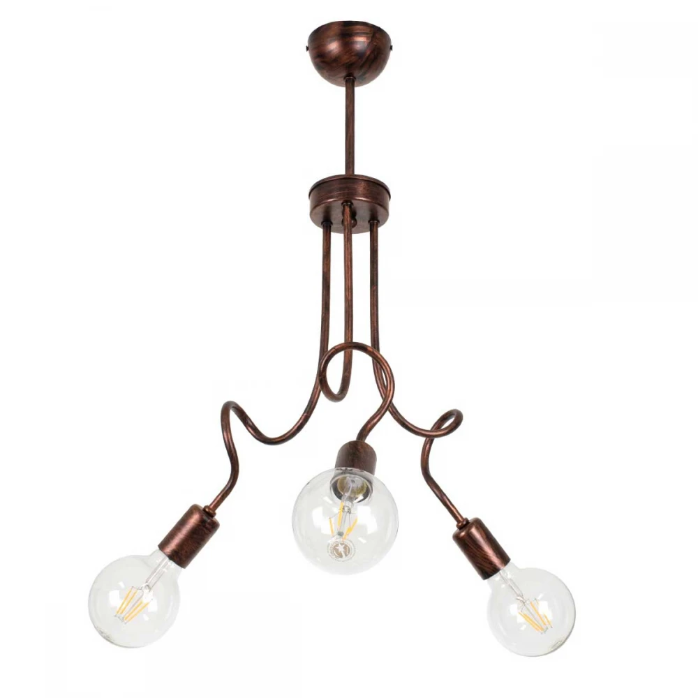 Μοντέρνο Φωτιστικό Οροφής Τρίφωτο Χάλκινο Μεταλλικό Πλέγμα Φ42 x Y60cm ASPECT