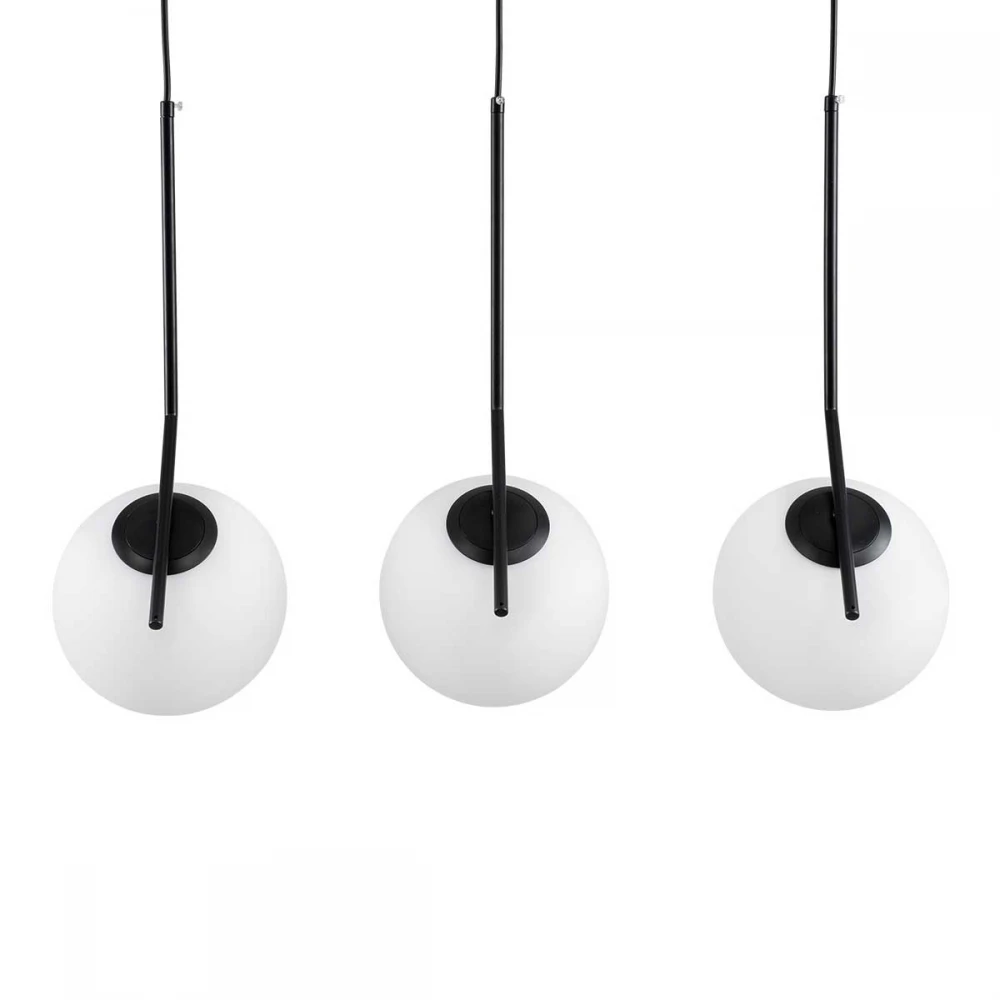 Μοντέρνο Κρεμαστό Φωτιστικό Οροφής Τρίφωτο 3 x E27 Μαύρο - Λευκό Μεταλλικό Μπάλα Μ74 x Π25 x Υ50cm